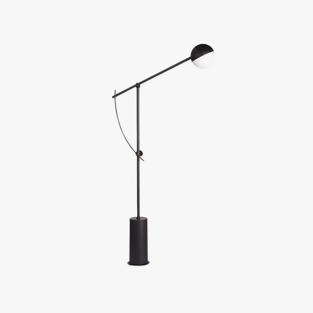 Clean Salgado Modern Globe Metal Floor Lamp Black Functional
