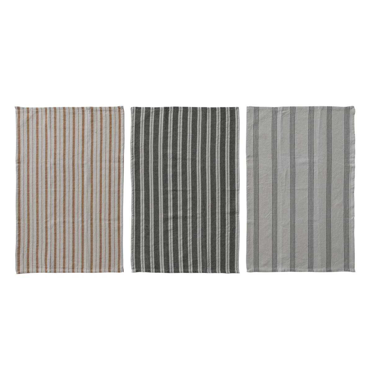 Trendy Woven Cotton Slub Tea Towel with Stripes Flexible
