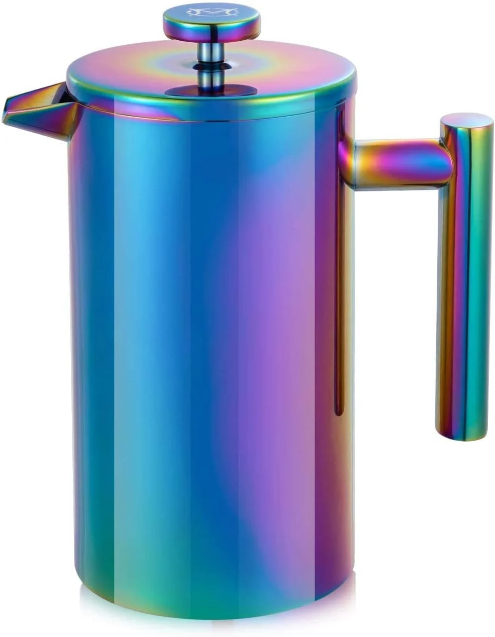 Next-Generation French Press Coffee Maker – 1 or 2 Cups Small Stainless Steel Coffee Maker Double Walled French Press Rainbow 12oz 350ml Premium