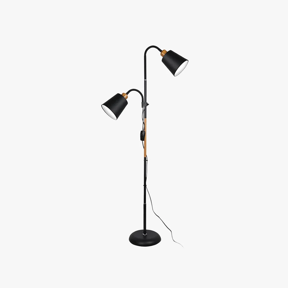 Fast Eryn Floor Lamp Double Head Modern Metal Black White Bedroom Safe