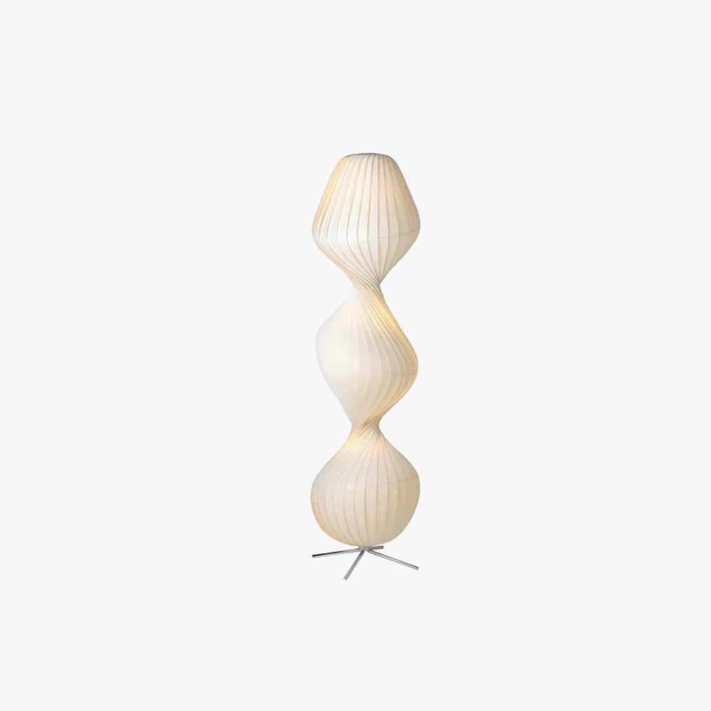 Enhanced Renée Modern Pleated Fabric Metal Floor Lamp Powerful