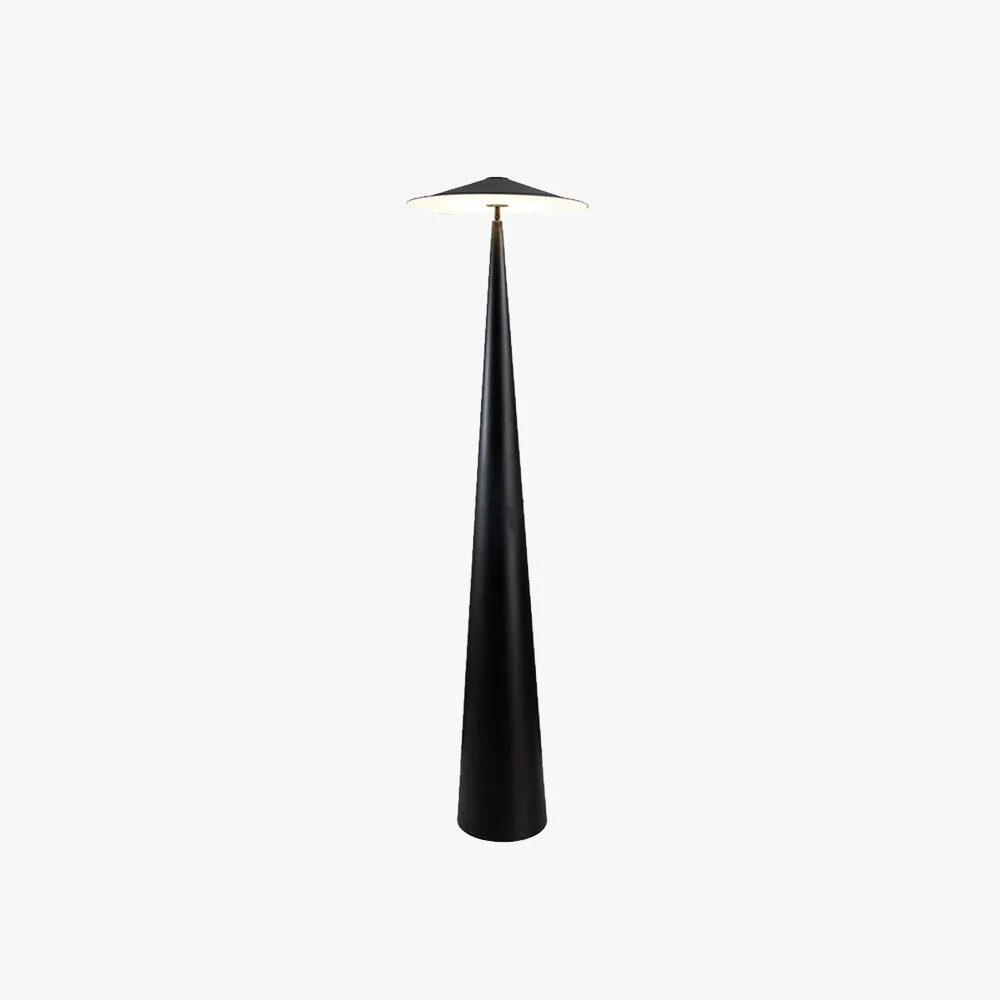 Fashionable Salgado Modern Saucer Shaped Metal Floor Lamp Black Sophisticated