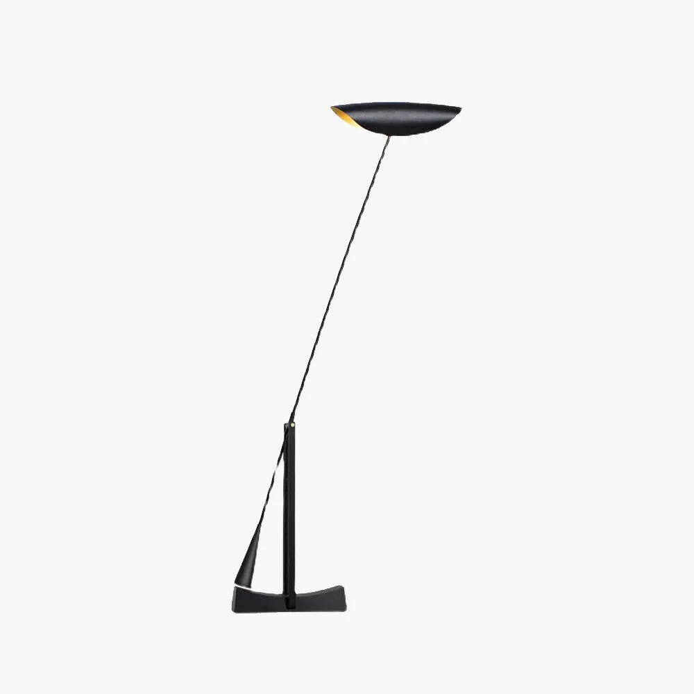 Smart Carins Modern Bowl Linear Metal Floor Lamp Black Casual