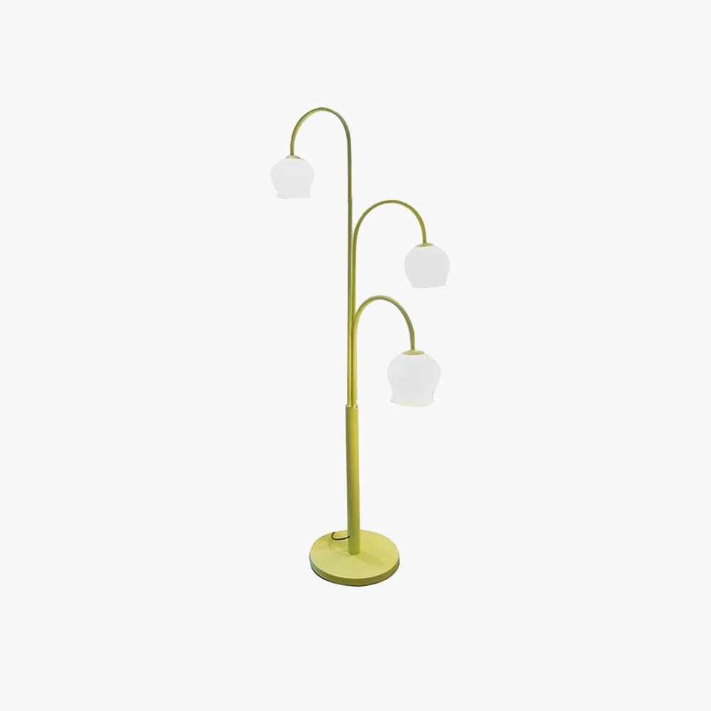 Fast Lily Art Deco Dome Metal Glass Floor Lamp Effective