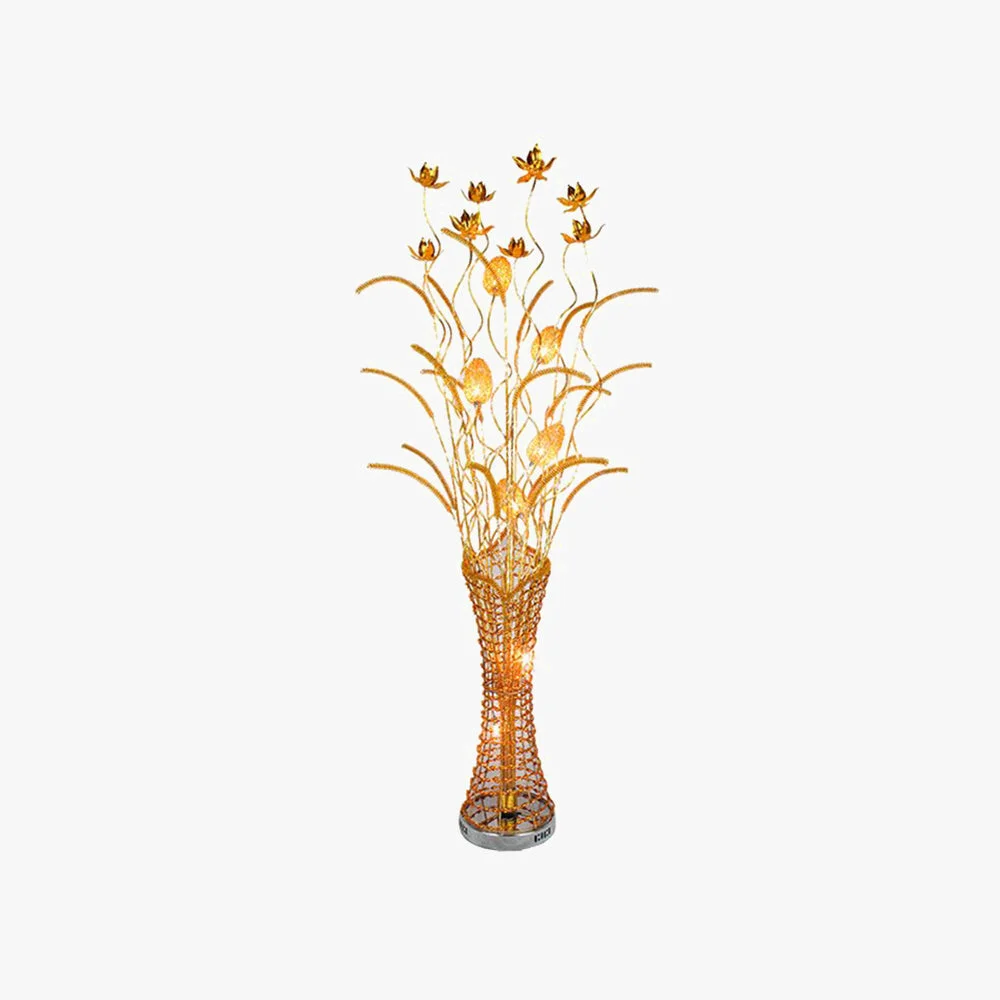 Soft Bella Art Deco Vase Gold Metal Floor Lamp Living Room Pure