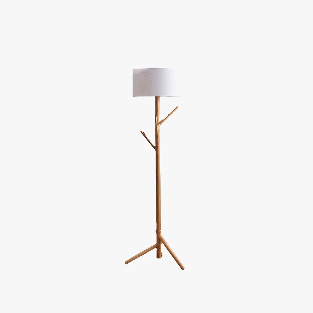 Smooth Muto Floor Lamp Japanese Tree Beige Fabric Wooden Innovative