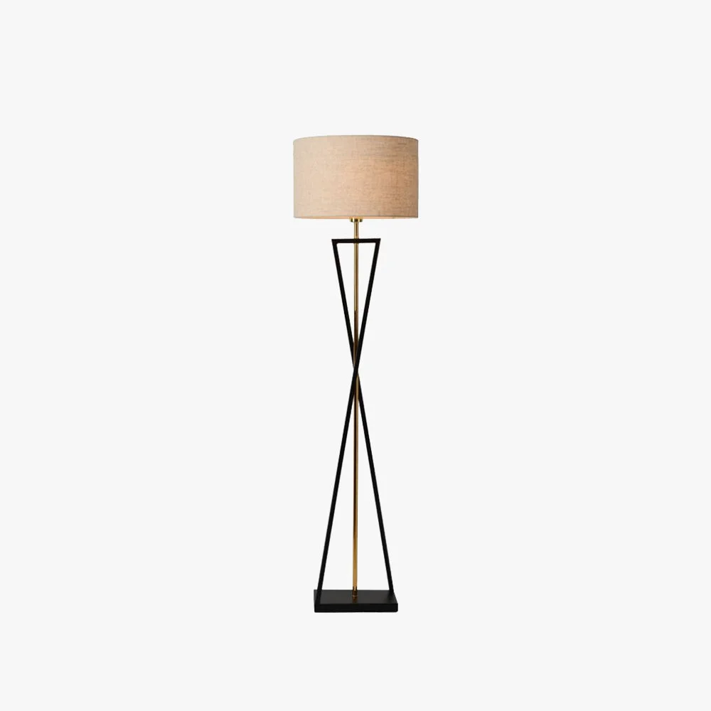 First-Class Eryn Retro Cylinder Tripod Metal Fabric Multi Color Floor Lamp Safe