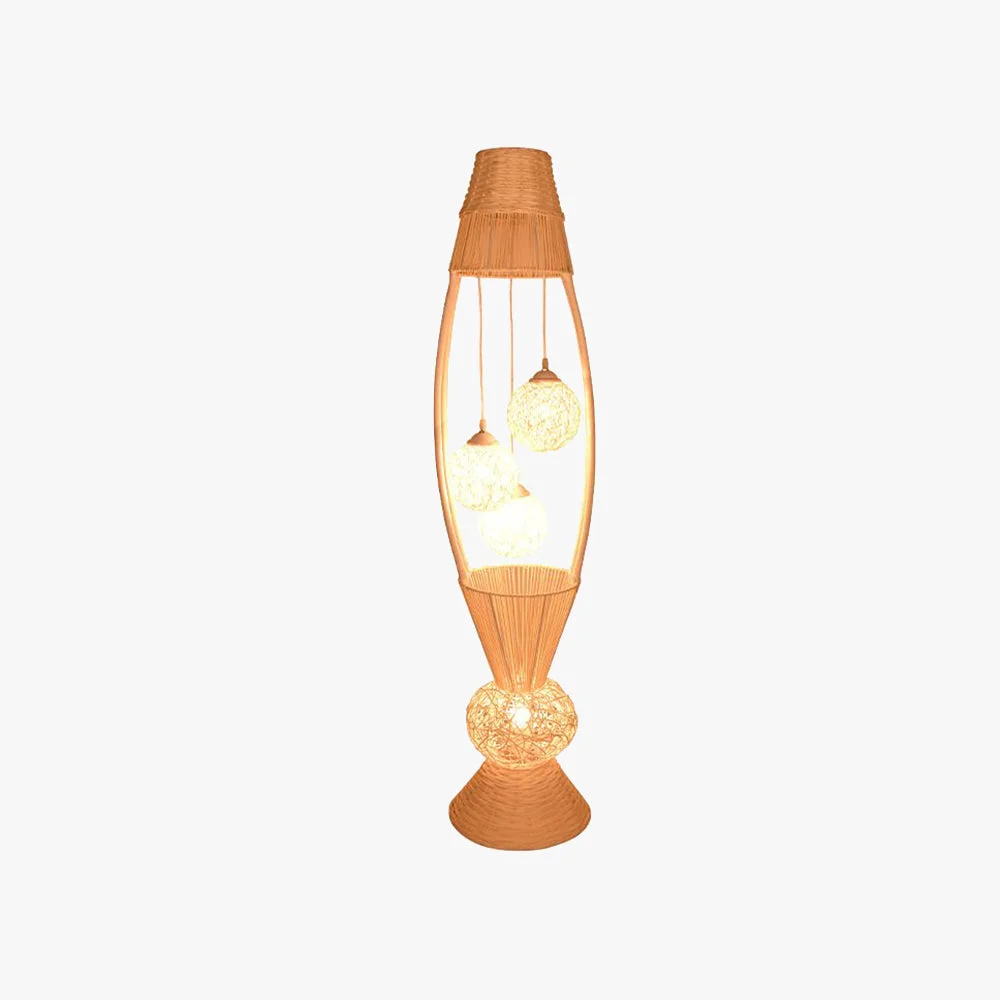 Trendy Muto Retro Fish Basket Multi Head Bamboo Floor Lamp Original
