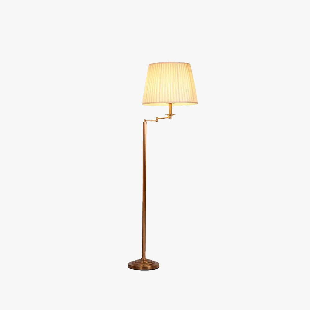 Flexible Eryn Modern Drum Cylinder Metal Fabric Floor Lamp Brass Long-Lasting