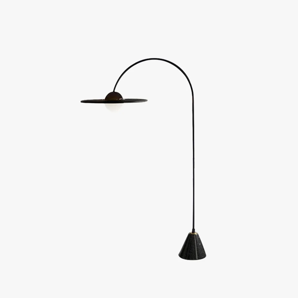 Relaxed Carins Modern Arch UFO Metal Glass Floor Lamp Black Durable