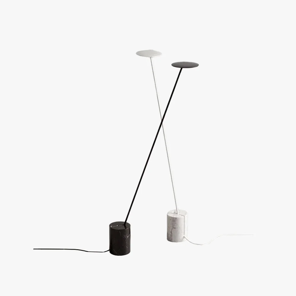 Superior Valentina Nordic LED Floor Lamp Black White Metal Marble Crafted