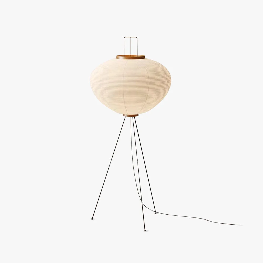 Premium Material Renée Minimalist Tripod Lantern Paper Floor Lamp White Sustainable