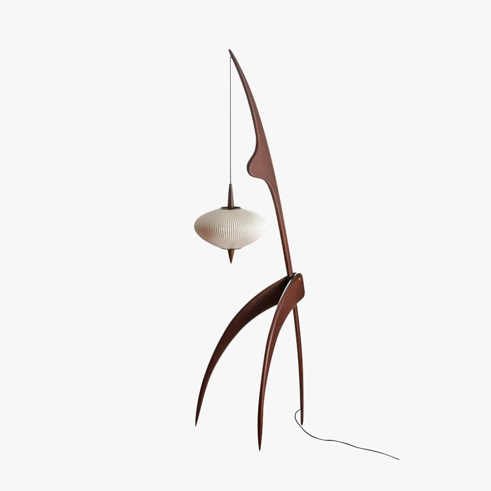 Solid Renée Floor Lamp Artificial Paper Wood Practical