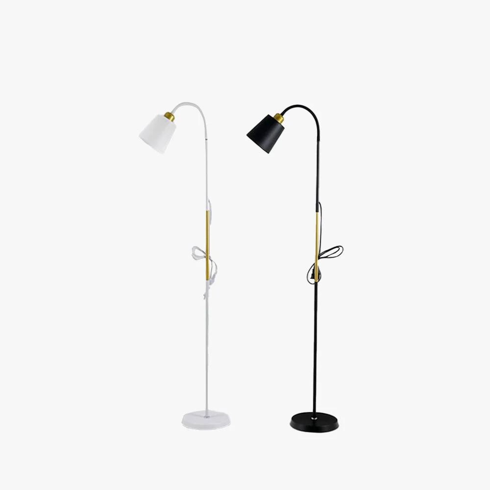 Easy-to-Use Morandi Modern Simple Floor Lamp Metal Black White Crafted