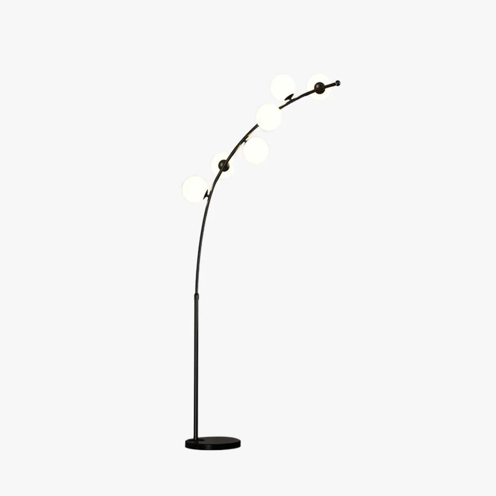 Certified Valentina Modern Arc Multi Head Bubble Floor Lamp Black Gold Easy-to-Use