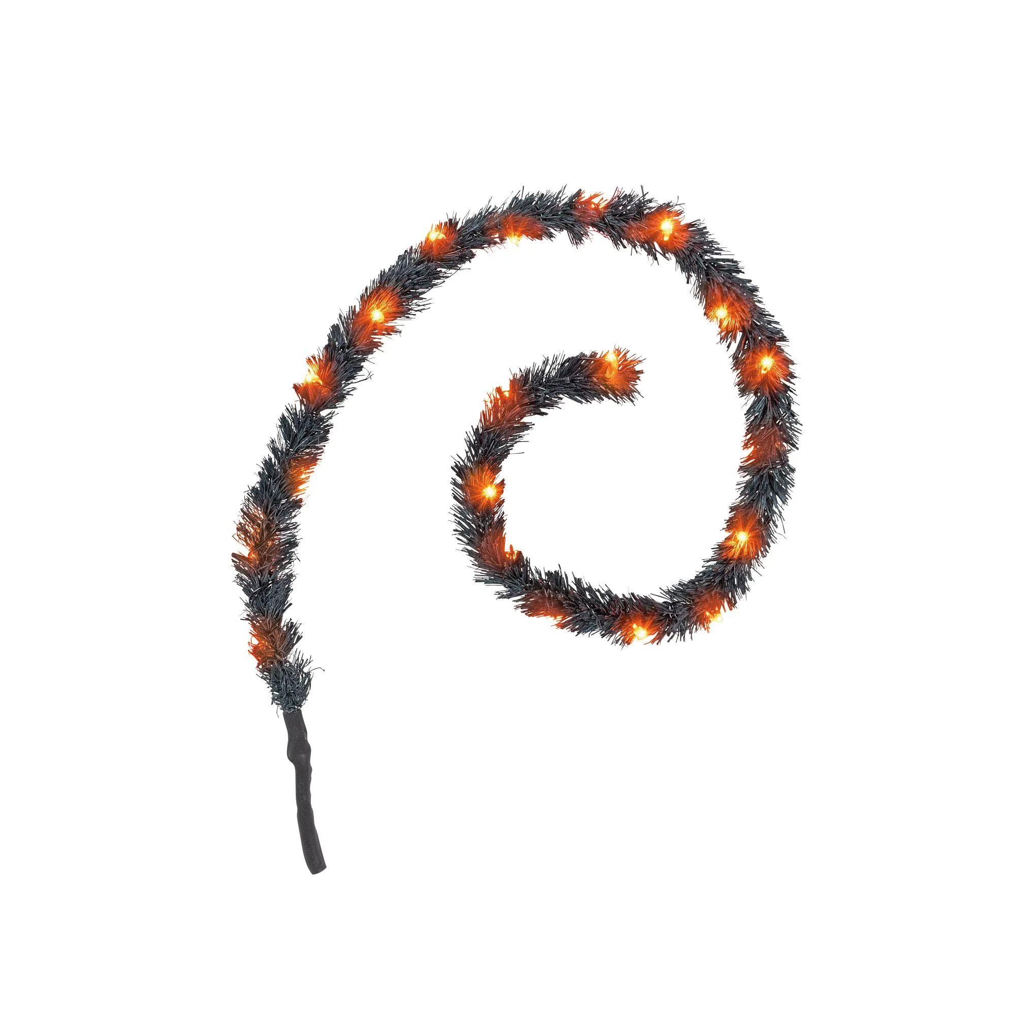 Environmentally Friendly Lit Orange Black Village Garland Fine
