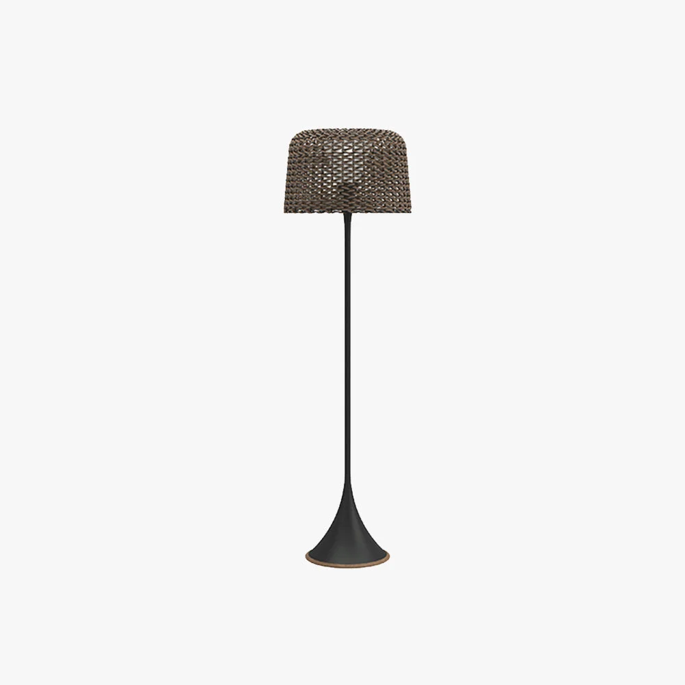 Effective Ritta Waterproof Outdoor Floor Lamp Rattan Black White Balcony Terrace Clean