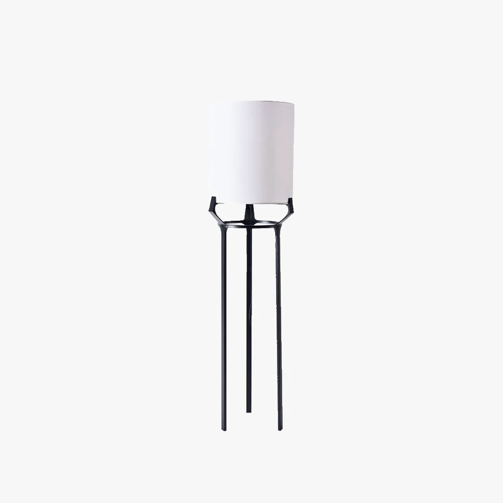Flexible Eryn Contemporary Tripod Metal Fabric Floor Lamp White Fast