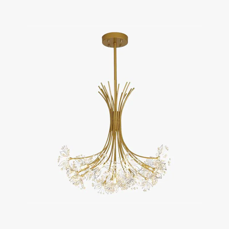 Sophisticated Lily Modern Art Deco Crystal Sputnik Chandelier Black Gold High-Grade