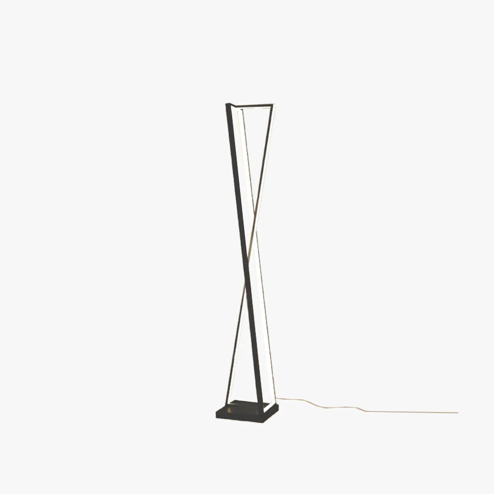 Quality Edge Linear Triangle Floor Lamp Metal Black White Fine