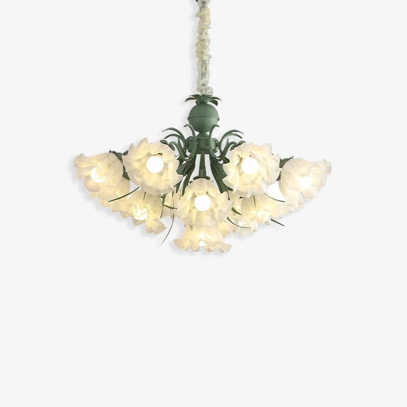 Consistent Lily of The Valley Flower Glass Chandelier Carefully Designed