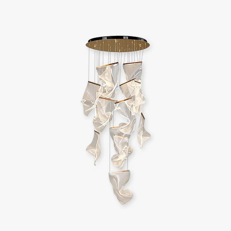 Comfortable Marylin Artistic Acrylic Silk Chandelier Gold Smooth