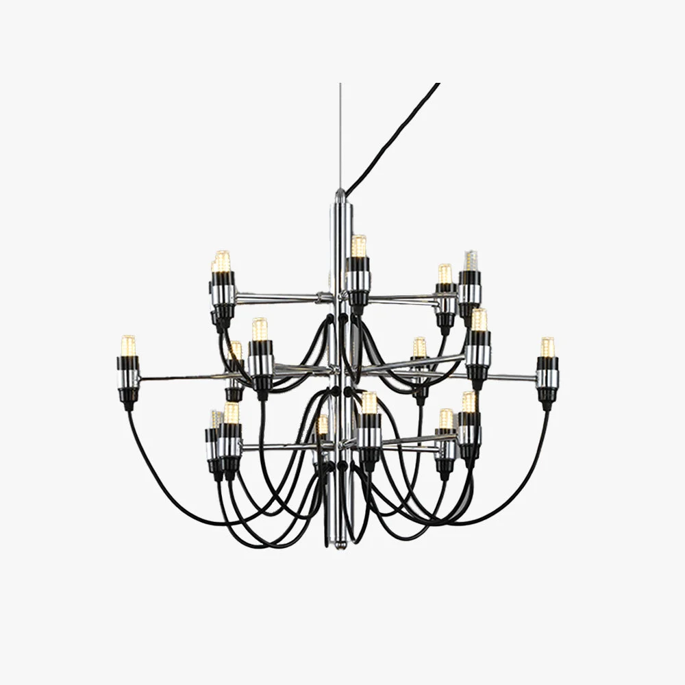 Effective Alessio Retro Linear Metal Chandelier Black Traditional