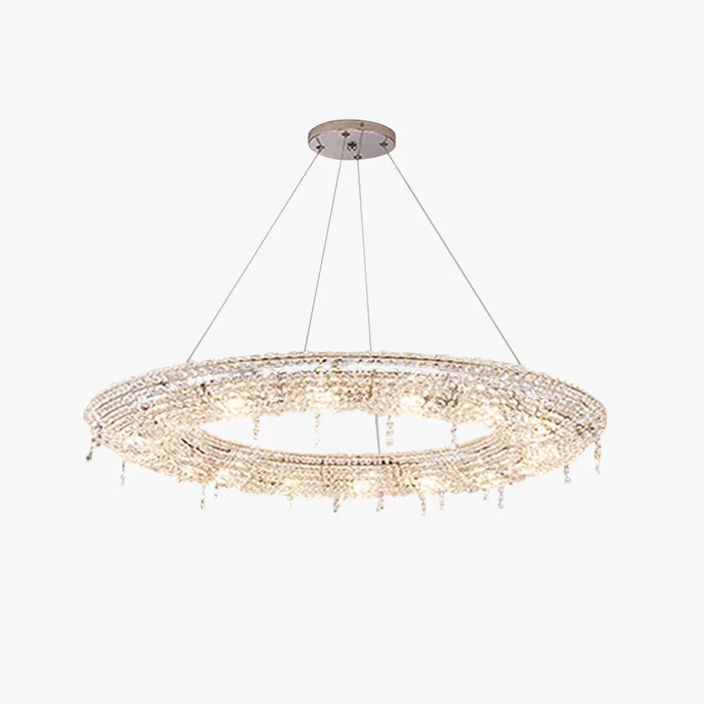 Stylish Kristy Luxury Round Crystal Pendant Light for Living Room Dining Room Certified