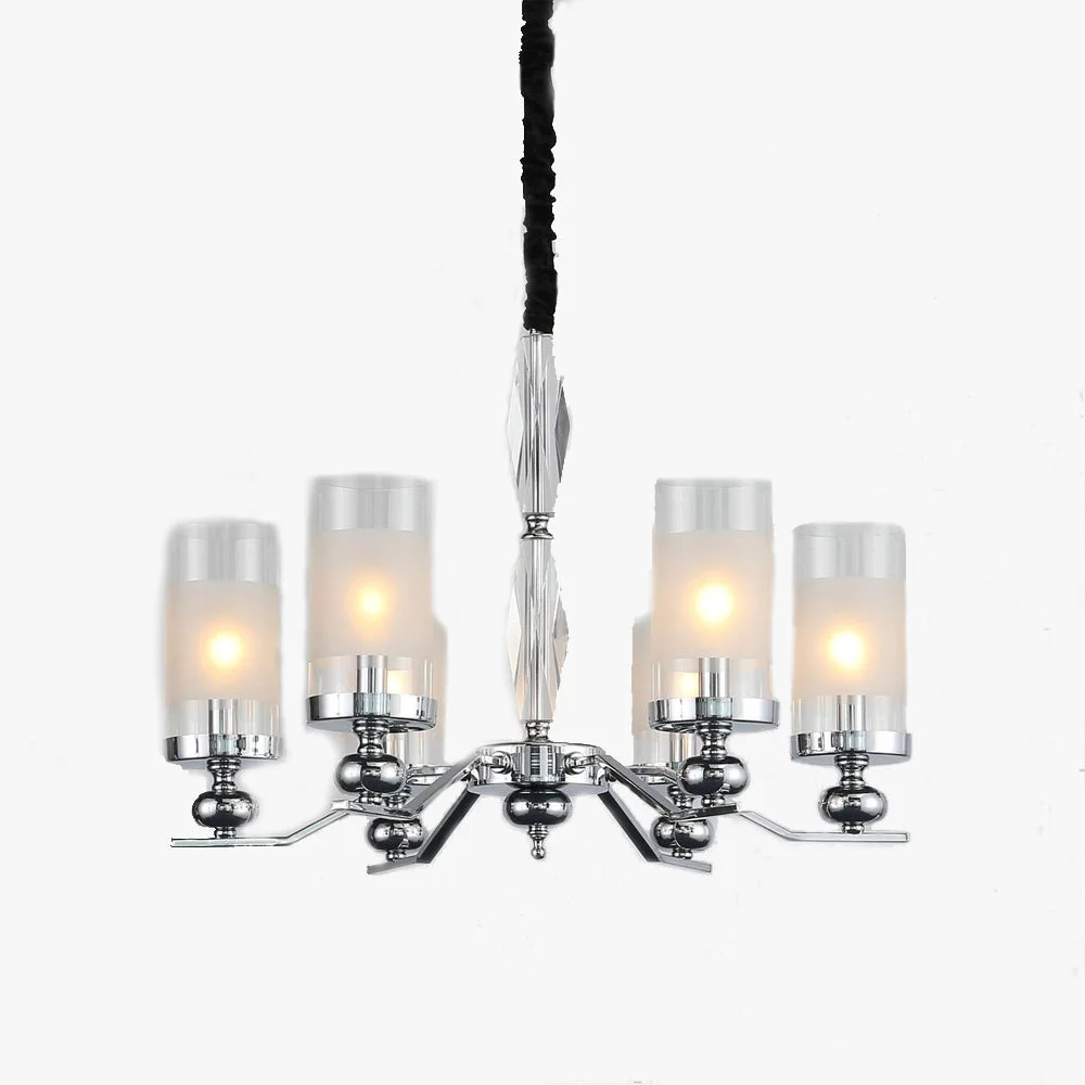 Premium Alessio Retro Silver Metal Glass Chandelier Wall Lamp Living Room Solid