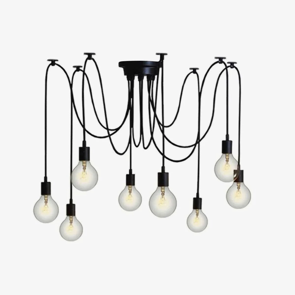 Refined Alessio Retro Country LED Spider Chandelier Black White Healthy