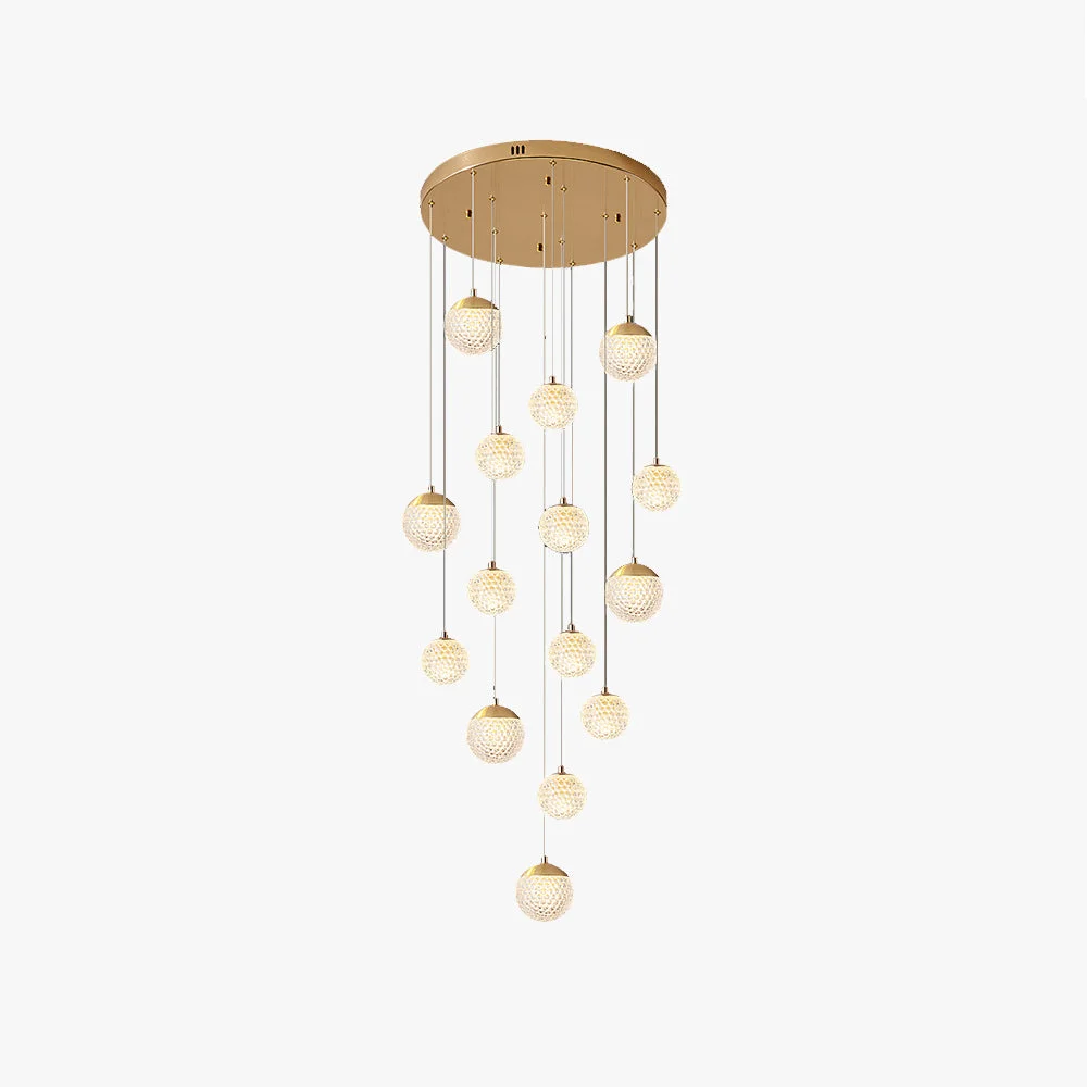 Fine Jibril Multi Staircase Modern Art Deco Pendant Light Gold Practical
