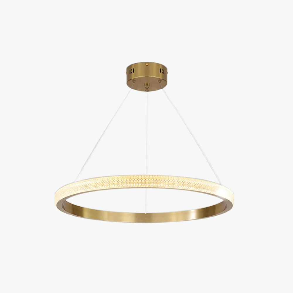Advanced Kirsten Modern Ring Metal Arcylic LED Pendant Light Black Gold Comfortable