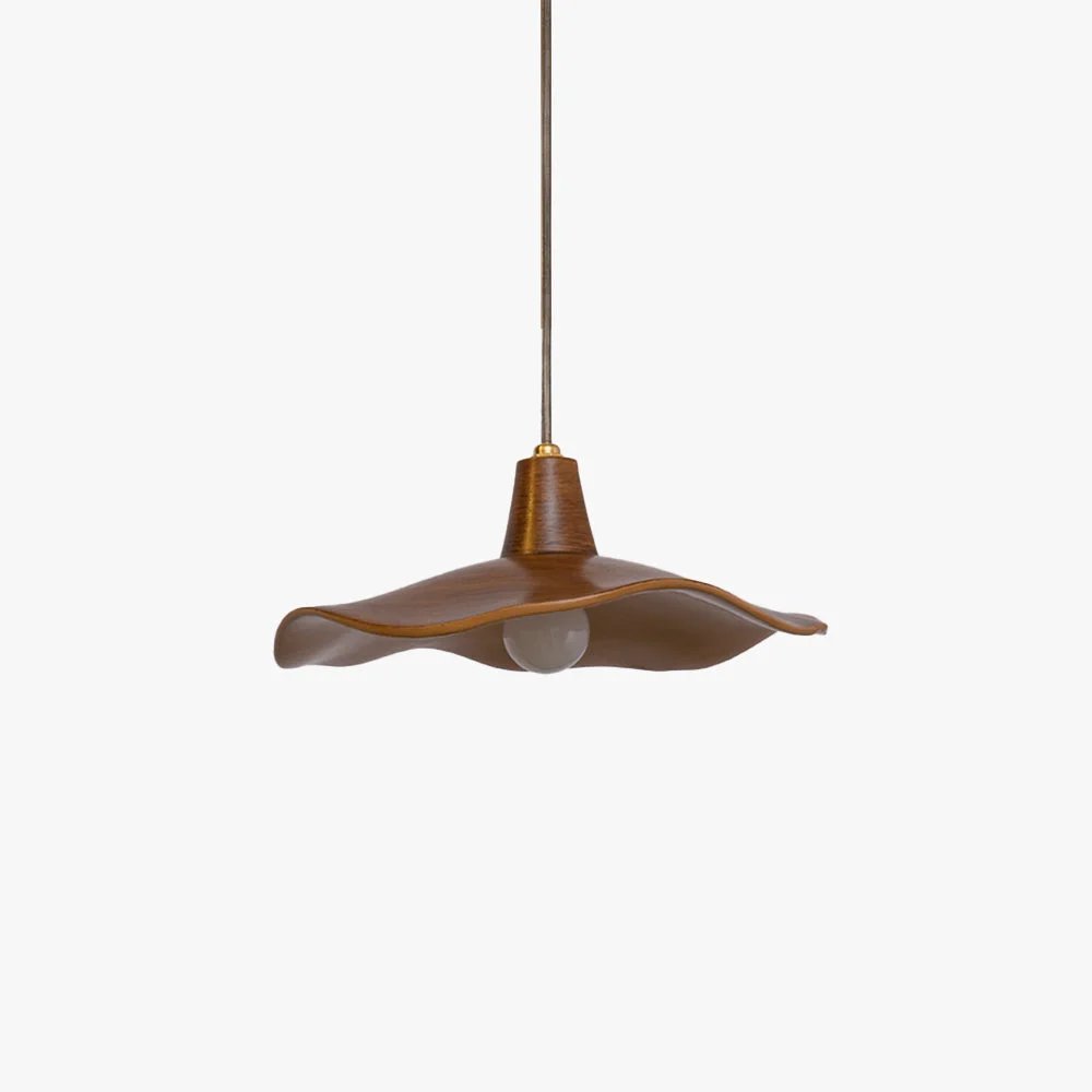 Durable Carins Pendant Light Wave Retro Mahogany Resin Dining Room Reliable