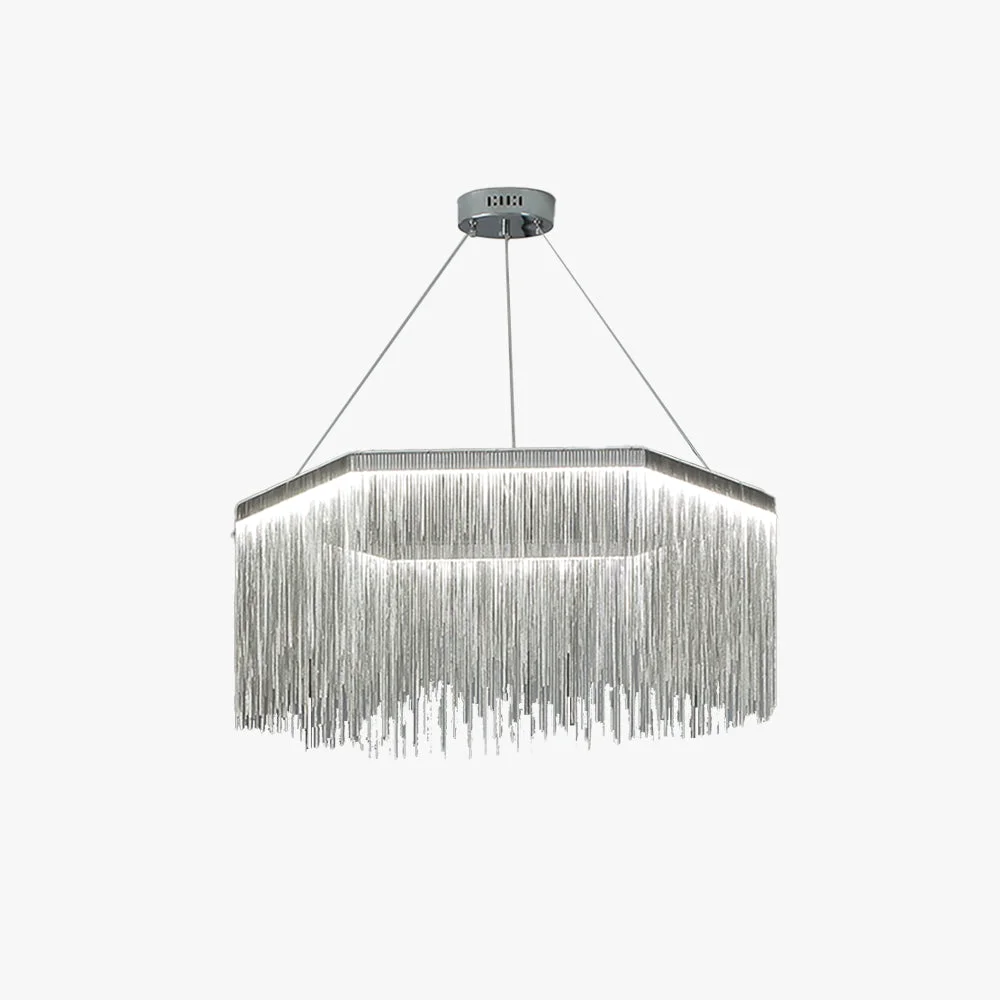 Casual Colon Pendant Light Tassel Luxury Chain Metal Gold Silver Living Room First-Class
