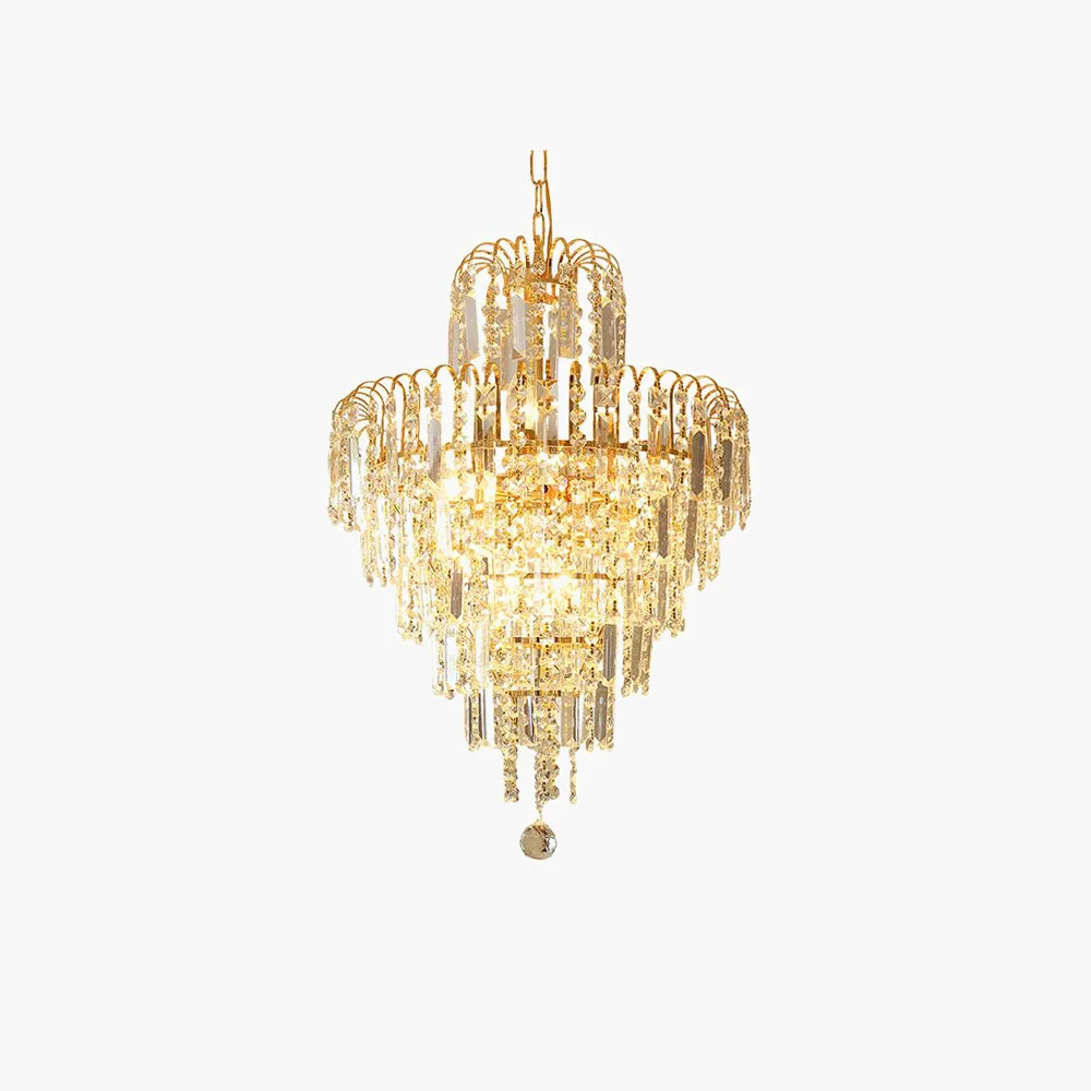 Reliable Marilyn Luxury 5 Layers Tassel Crystal Chandelier Gold High-Quality