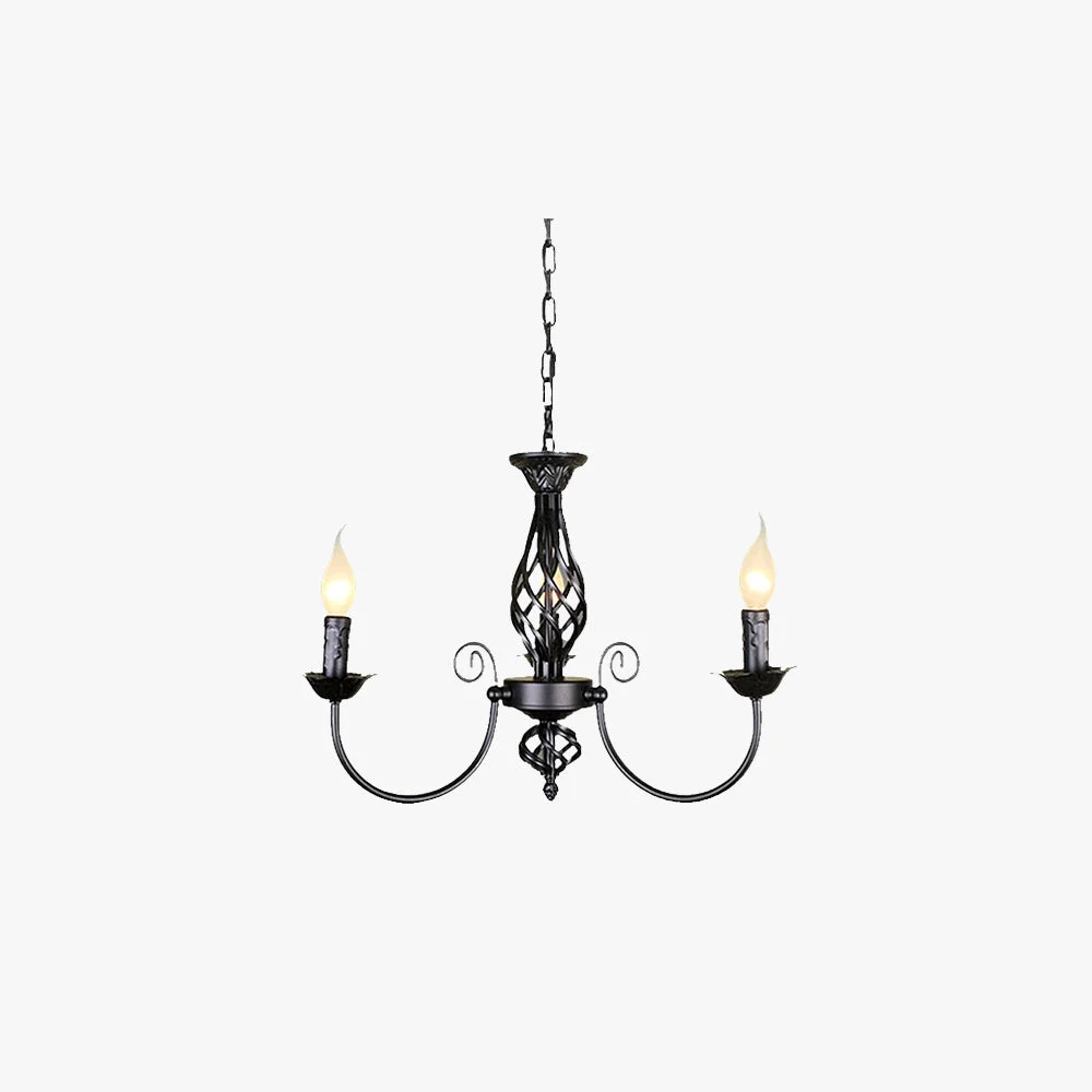 Comfortable Silva Pendant Light Candle Retro Metal Glass Black White Restaurant Elite
