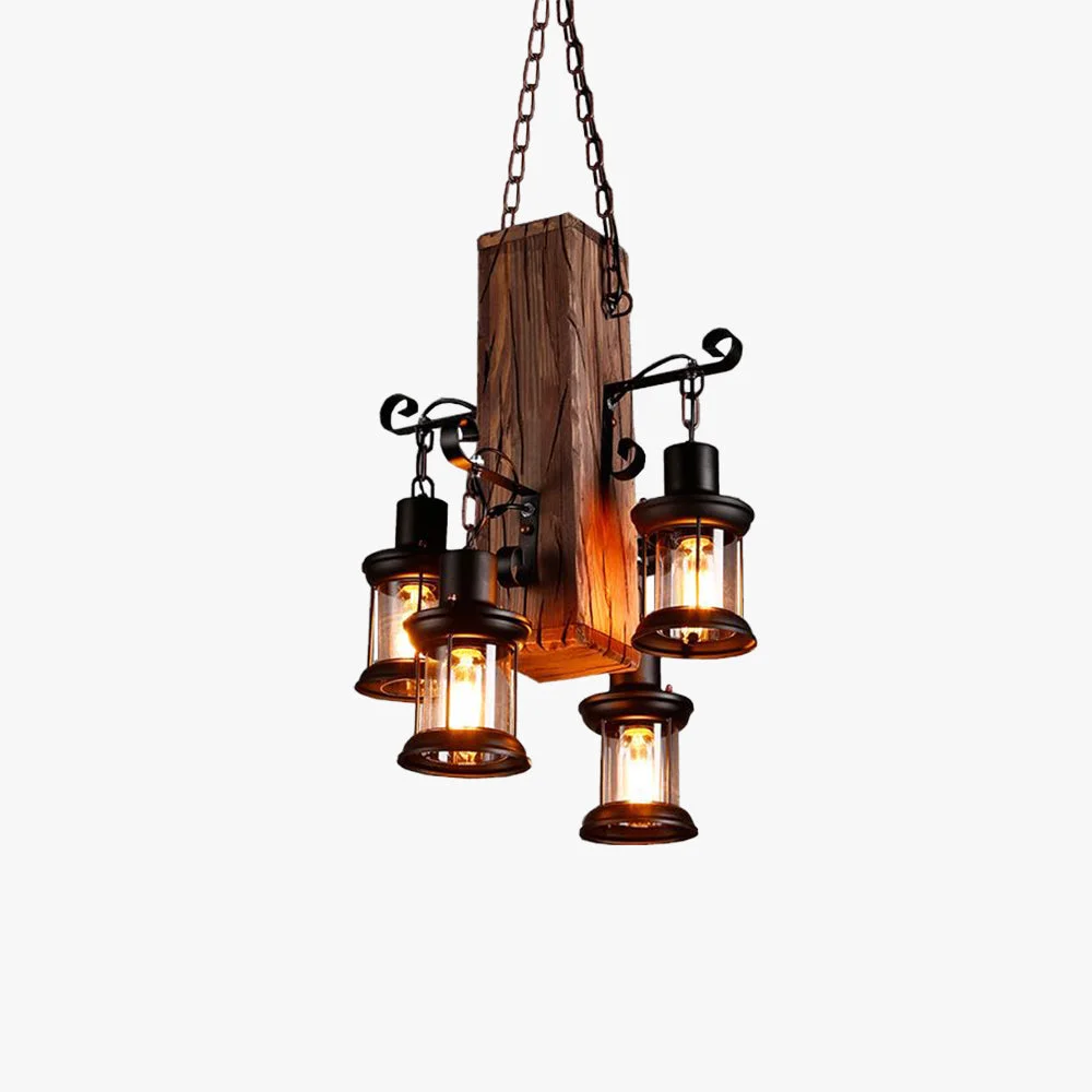Fashionable Austin Industrial Lantern Glass Metal Pendant Light Black Premium Material