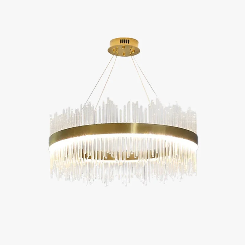Sophisticated Marilyn Modern Round Rectangular Chain Chandelier Gold Prestigious
