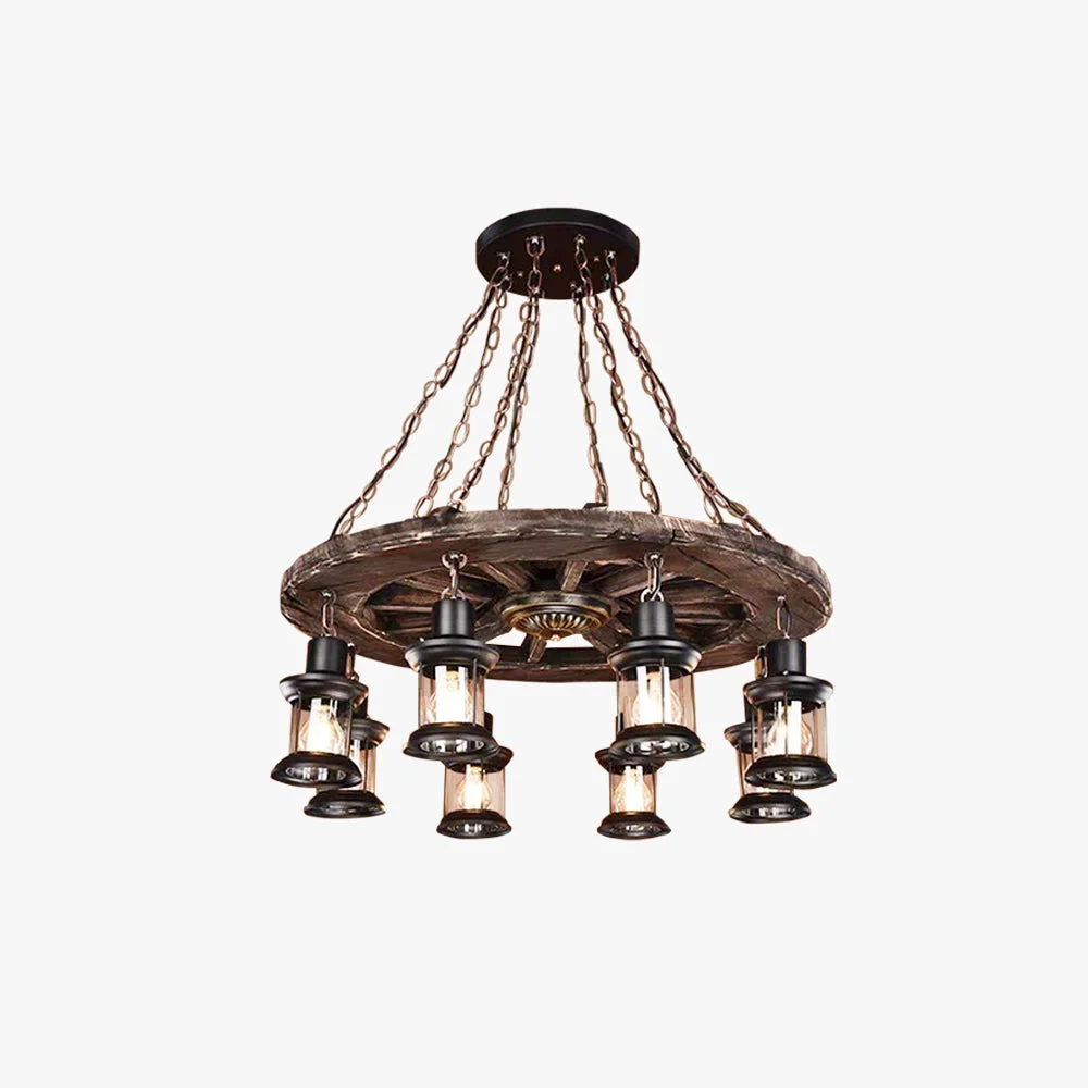 Sophisticated Austin Vintage Wood Metal Pendant Light Dining Room Fine Crafted