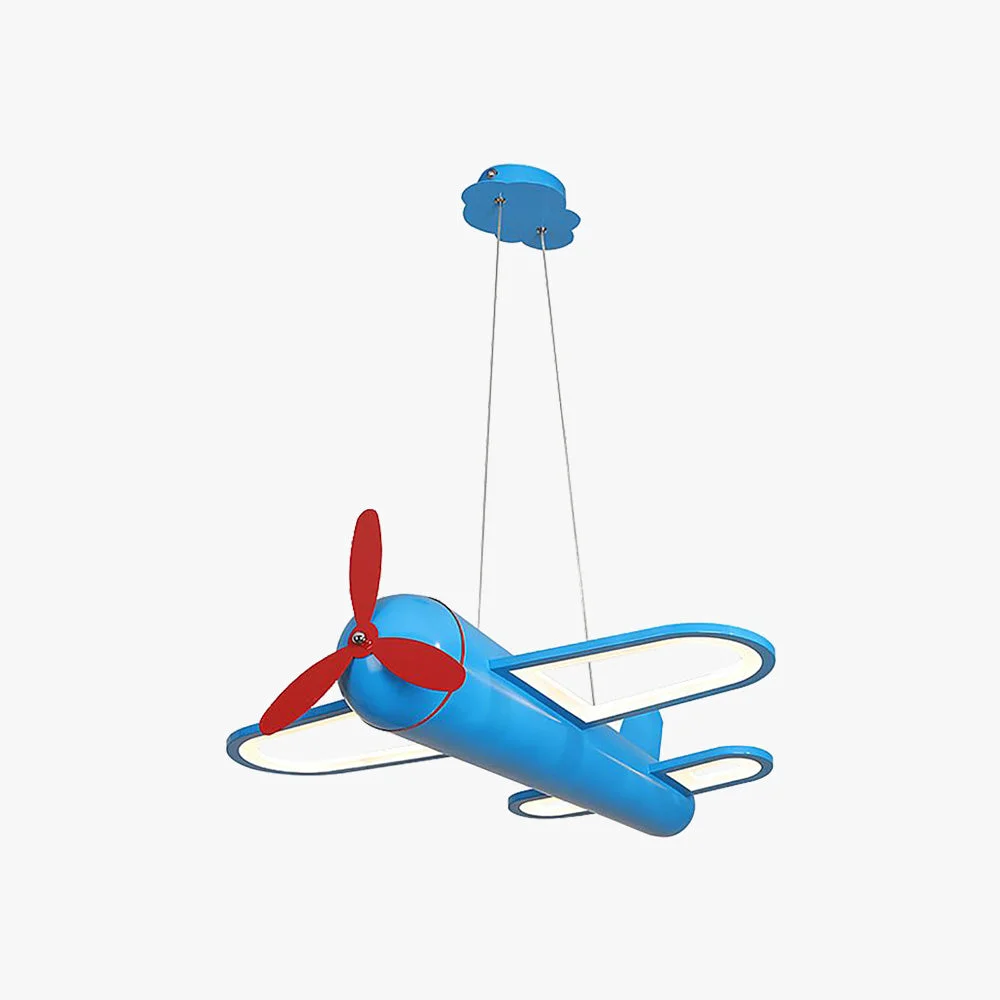Effective Minori Decorative Airplane Metal Pendant Light Yellow Blue Children's Room Superior