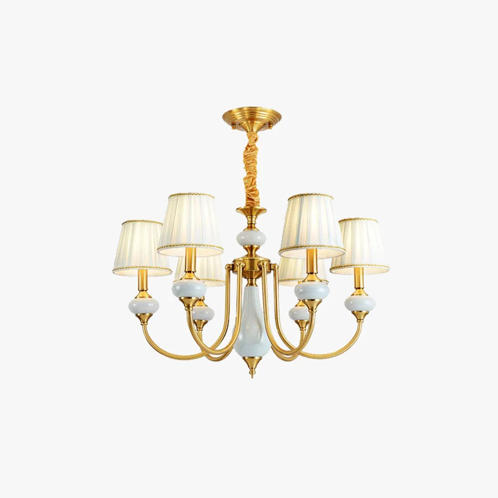 Durable Alessio Retro Elegant Fabric Chandelier Beige Blue Trusted