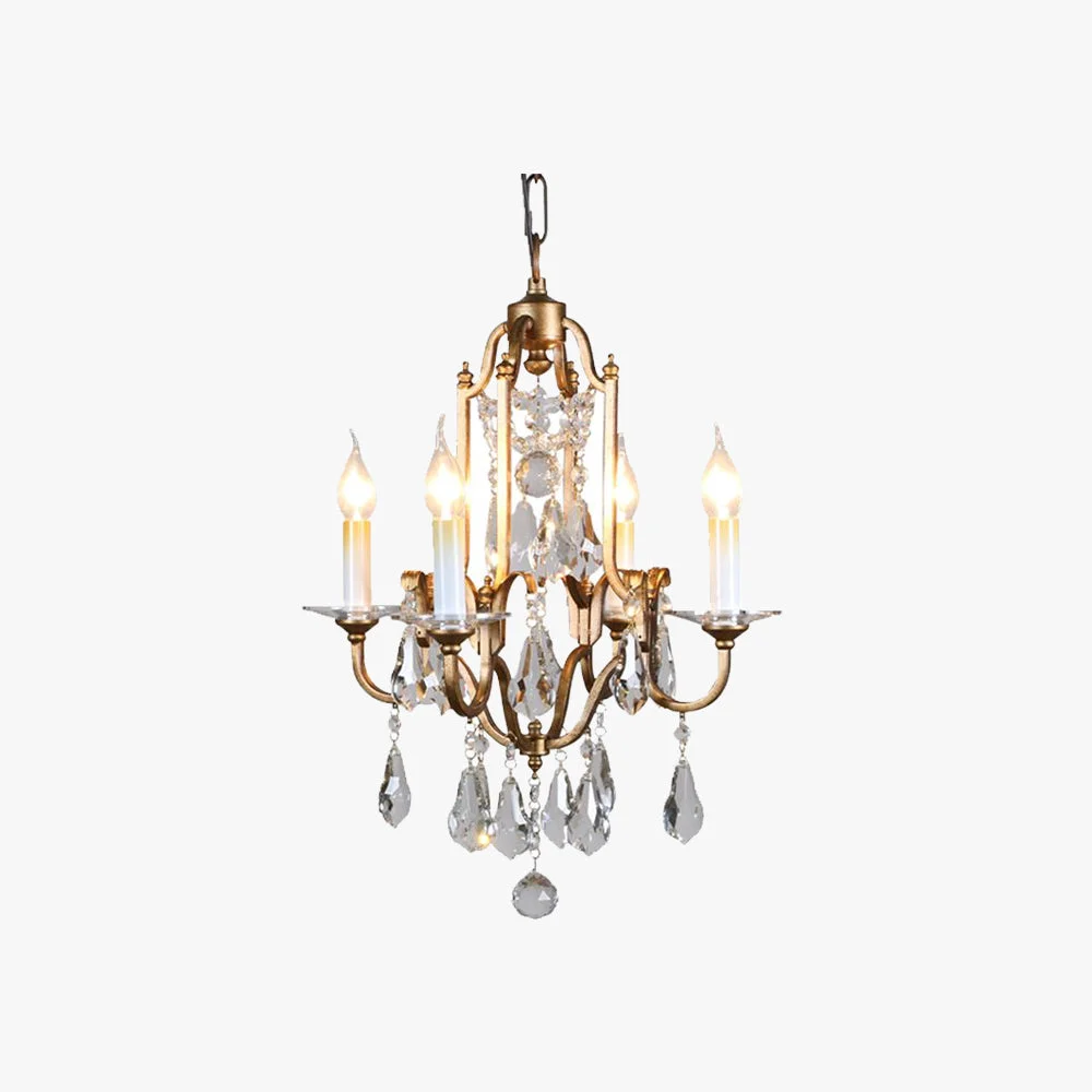 Contemporary Silva Vintage Luxury Candle Crystal Metal Chandelier Gold Sustainable