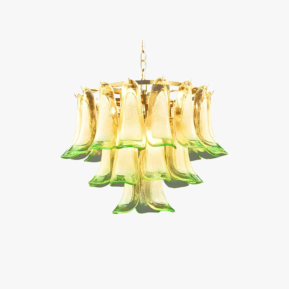 Fashionable Marilyn Modern 3-Tier Stained Glass Chandelier Green Environmentally Friendly