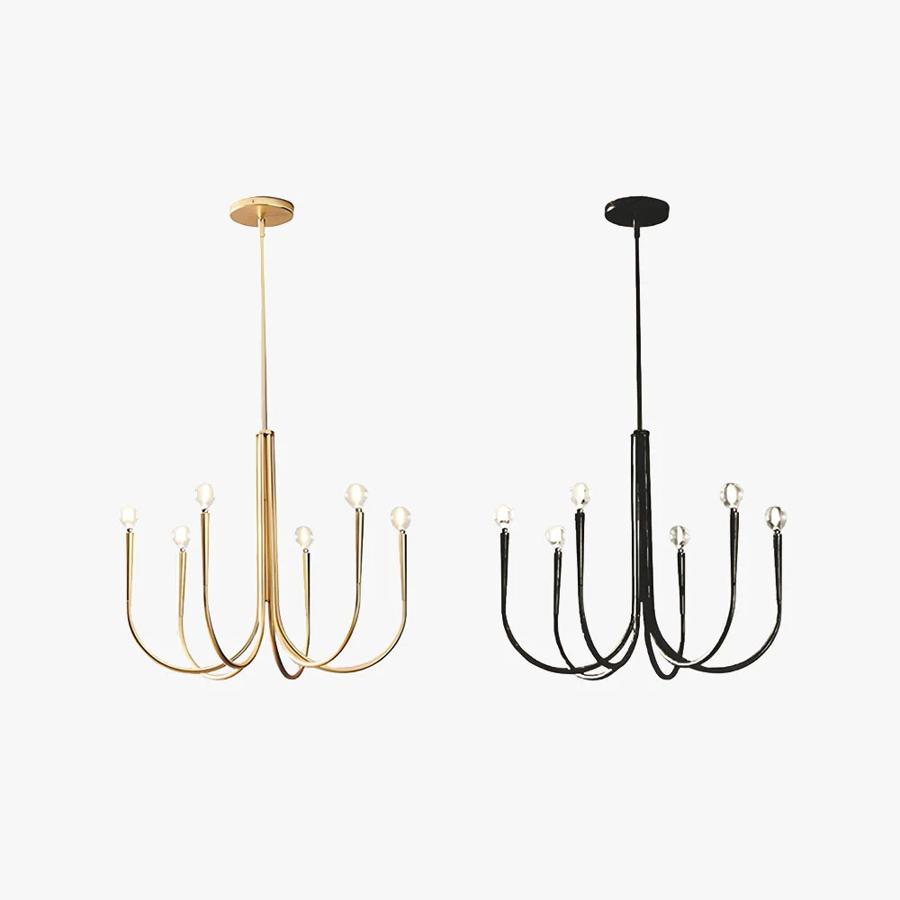 Environmentally Friendly Hailie Modern Minimalist Chandelier Dinning Room Black Gold Green