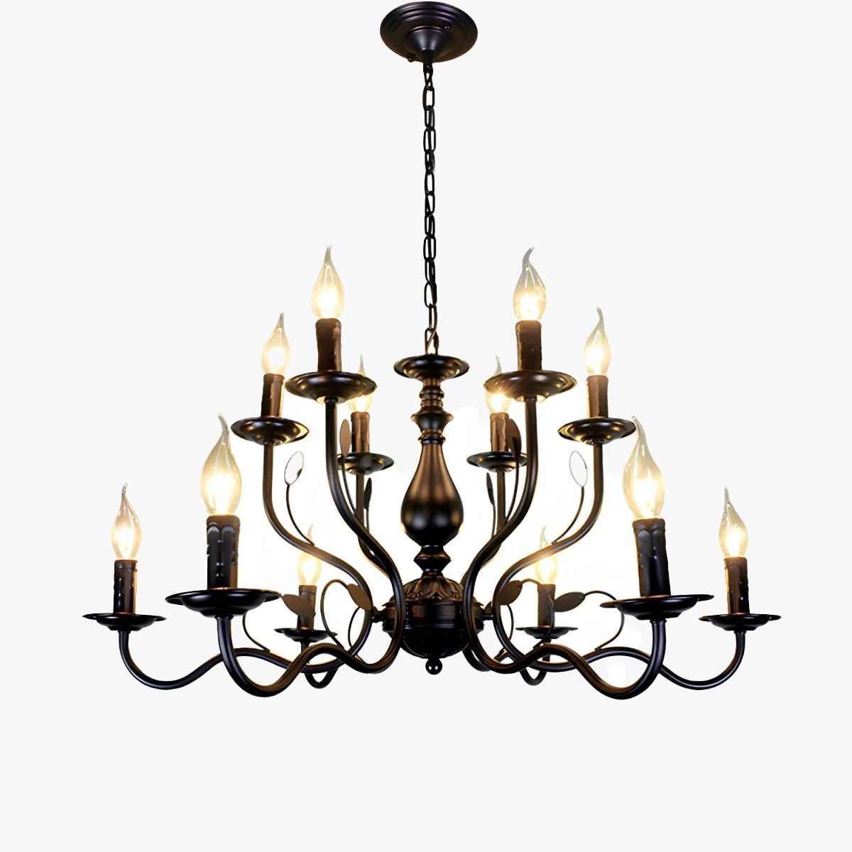 Classic Silva Transitional Candle Chain Chandelier Black Genuine