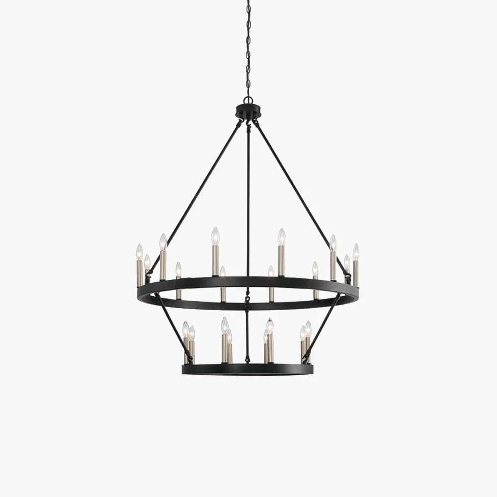 Practical Silva Modern Industrial LED Chandelier Black Metal Living Room Functional