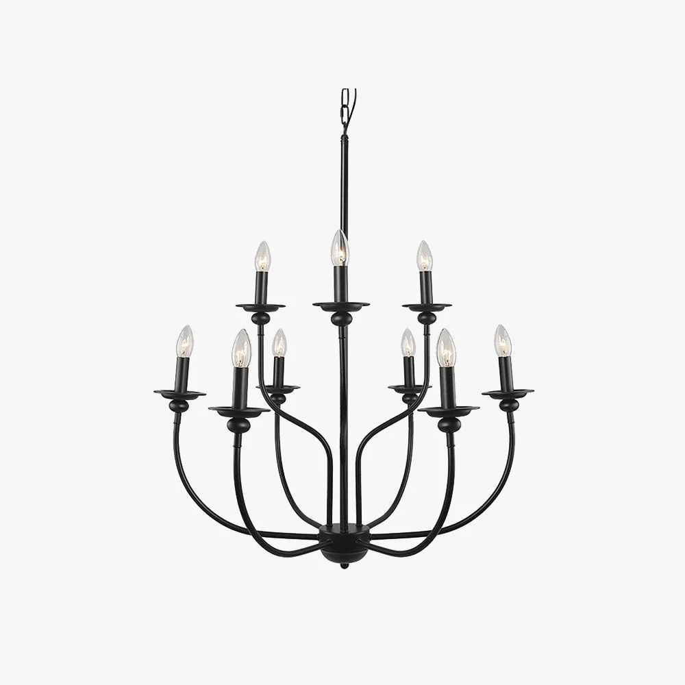 Elite Silva Modern LED Chandelier Black Metal Bedroom Living Room Fast