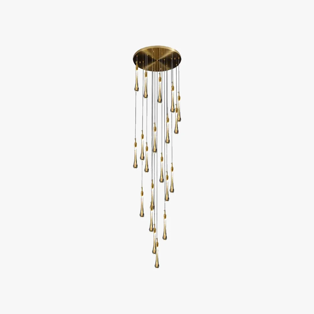 Flexible Hailie Modern Teardrop Metal Crystal Chandelier Gold Corridor Contemporary
