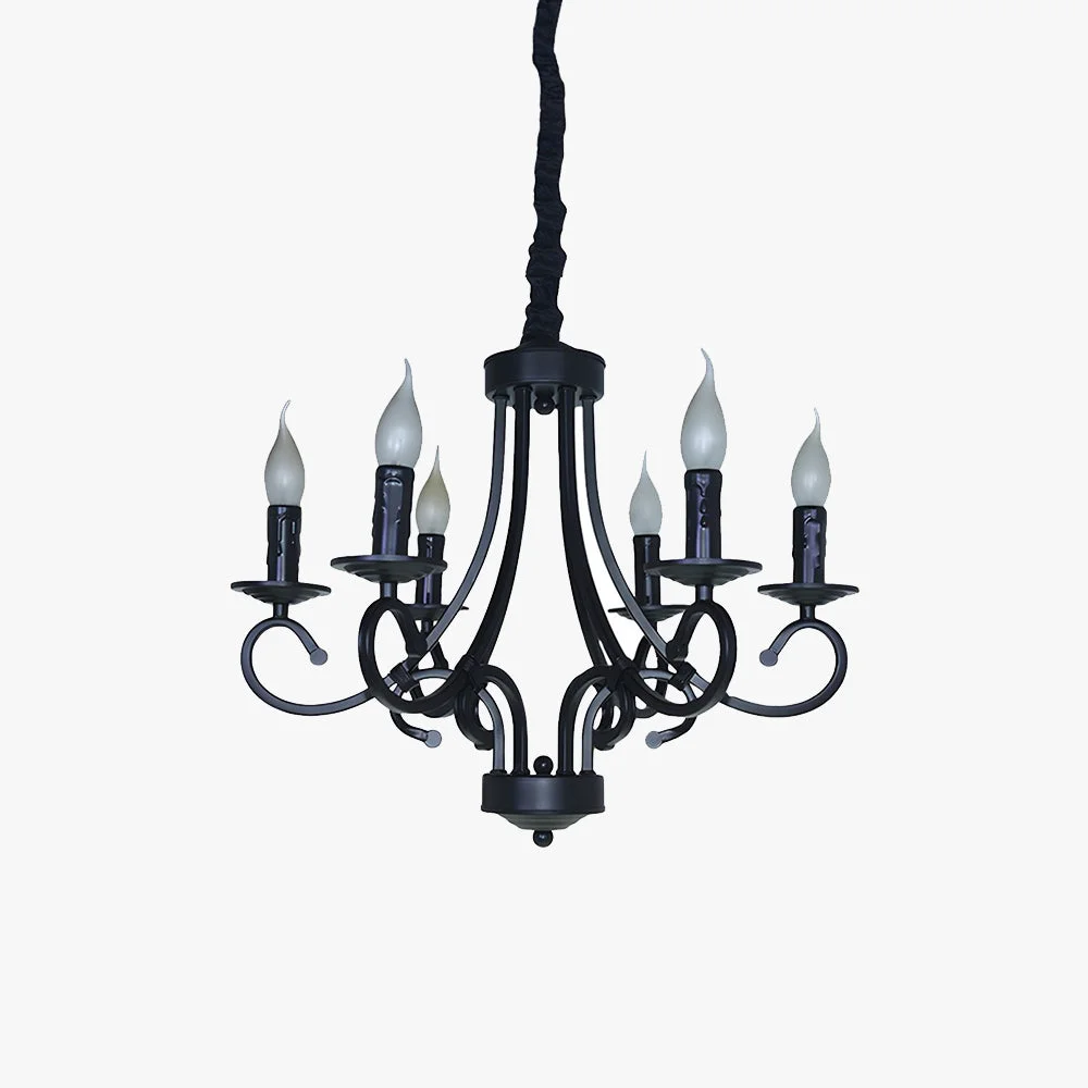 Fast Silva Vintage Mental Candle Chandelier Black Contemporary