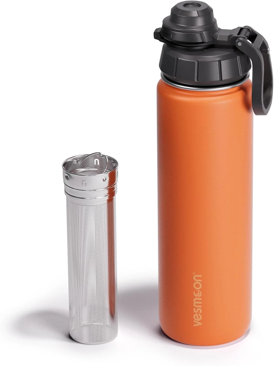 Clean Vessence Tea Infuser Bottle - 24 Oz Insulated Loose Leaf Fruit Infuser Bottle Leak Proof with FlowSip Lid Certified